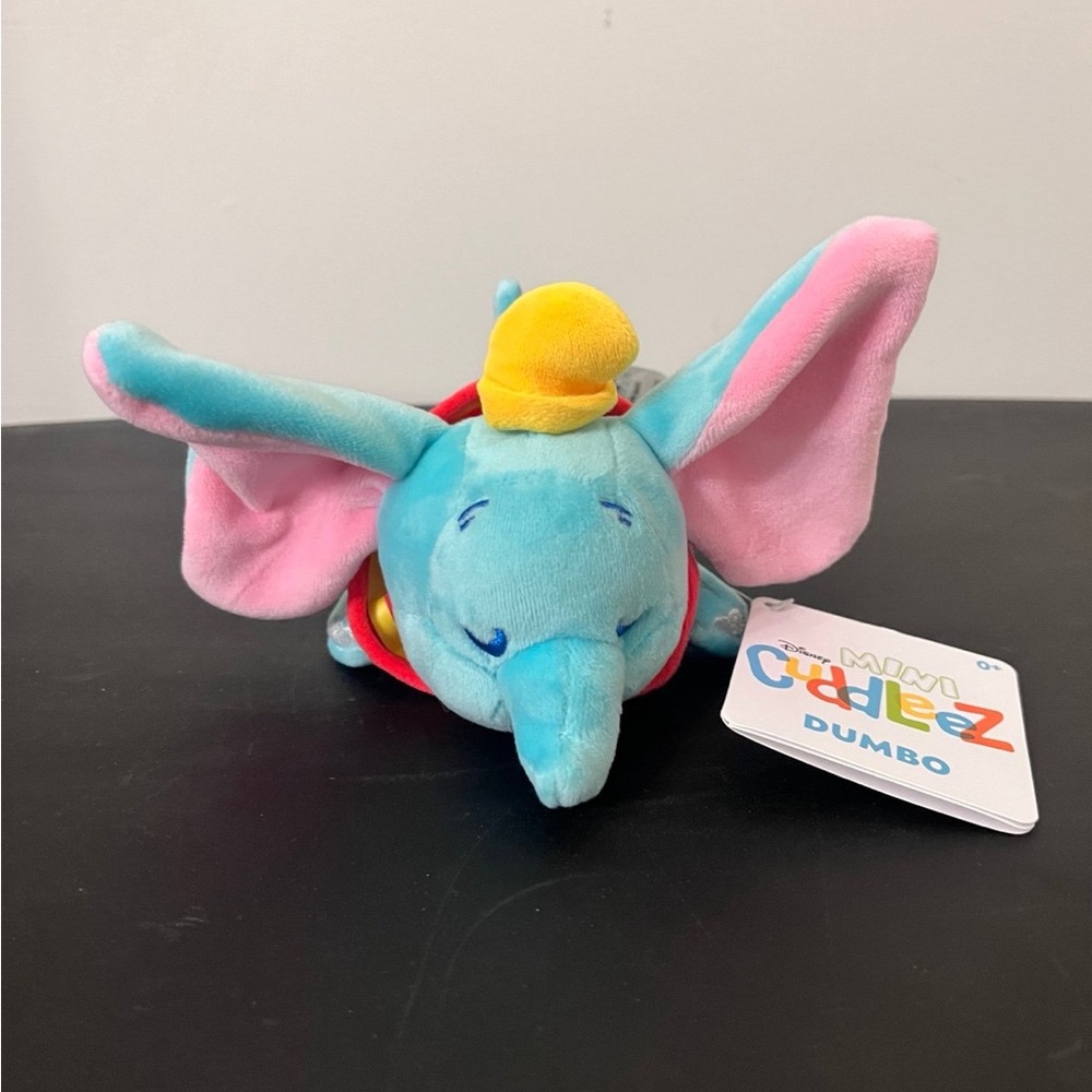 Disney Dumbo Plush in Blue with Pink Ears and Yellow Hat